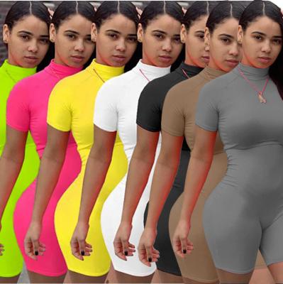 China Women Anti-Wrinkle Running Bodycon Sexy Slim Fit Stretchy Fitness Fitness Shorts Jumpsuit And Romper for sale