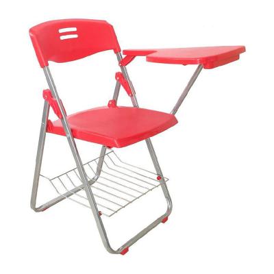 China Foldable Notebook Student Chair With Armrest Low Price Training Room Use Student Training Chair With Notebook for sale