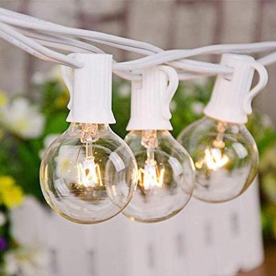 China G40 String Light US 50 Foot 50 Light Bulbs G40 Globe Clear String Lights 3 Extra Bulbs Waterproof Outdoor Patio Cafe Lights String for sale