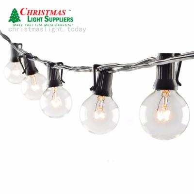 China G40 String Light Bulbs Edison Cafe Patio l Light Outdoor Party Wedding Garland US Plug G40 Patio String Light 100 Lighting String for sale