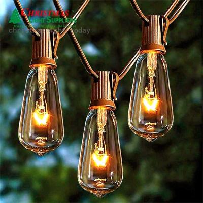 China Edison String Lights Traditional Waterproof Edison Glass Bulb Patio Lights Round Outdoor Style Edison Drop Light Cafe St40 Bulb Lights Vintage Set for sale