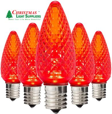 China C9 Faceted Christmas Lights Holiday Christmas Lights String Replacement LED Bulbs Available Regular Effect C9 for sale