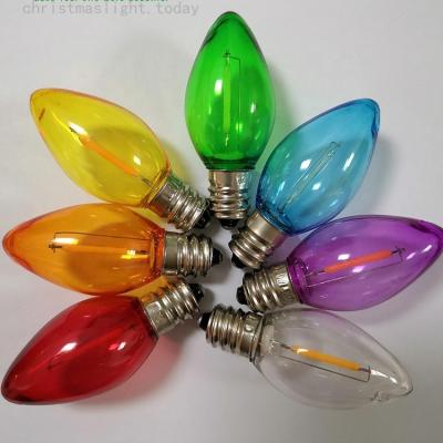 China Multi Colors C9 LED Filament E17 Clear Colors Christmas String Light Christmas Replacement Bulbs C9 LED Bulbs for sale