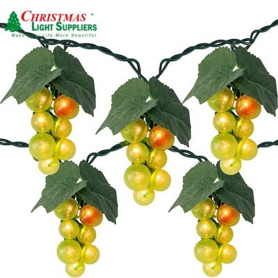 China Patio Lights Customized String Lights Outdoor Decorative Strand Lights Green Grape Cluster Patio String Light Set for sale