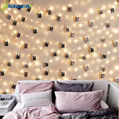 China Photo Clip Style LED String Lights 2M/5M/10M Wire Fairy Lights Photo Clip Copper Garland Christmas Party Wedding Xmas Battery Operated Outdoor for sale