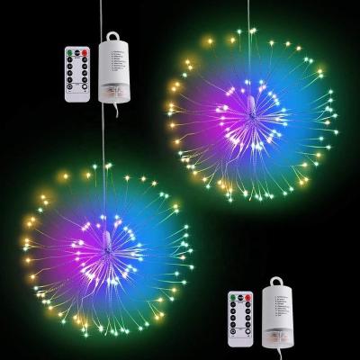 China Indoor Led Copper Wire Firework Firework Tinsel Fairy Lights Home Christmas Night Decor Copper Wire Starburst String Lights for sale