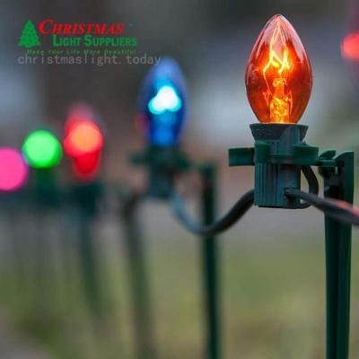 China C9 Christmas Patio Lights 25ft 25bulbs C9 Glass Bulbs Multi Colors Incandescent Outdoor Christmas Party String Light for sale