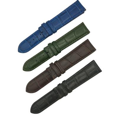 China Unique High Quality Customized Different Color Crocodile Pattern Leather Strap 20 22mm for sale