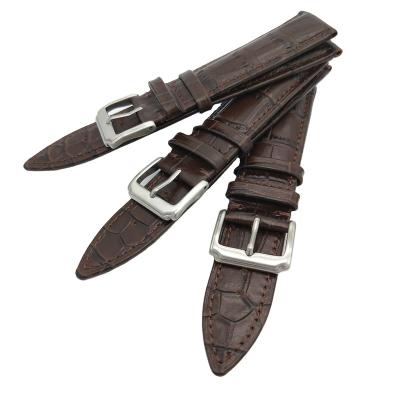 China High Quality 20 Grain Single Leather Strap Crocodile Wholesale Price Quick Release 20 Millimeter Leather Strap for sale