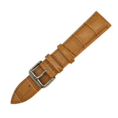 China Welcome to customize low MOQ logo/size/color/workmanship crocodile grain whip wholesale genuine leather watch strap calf leather watch strap belt for sale