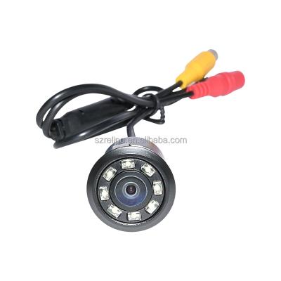 China 480 TVL Factory Price 18.5mm Mini Hidden Camera Car Reverse Camera With 8 LED Lights Flush Mount Cam for sale