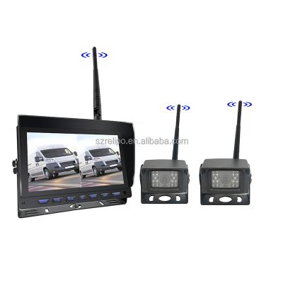 China NIGHT VIEW Factory Provided 9 Inch Truck Front Rear View Camera System Kit 2 Wireless Channels for sale