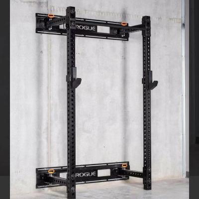 China Wall Mounted Folding Squat Rack Home Use Folding Squat Rack Foldable Squat Rack for sale