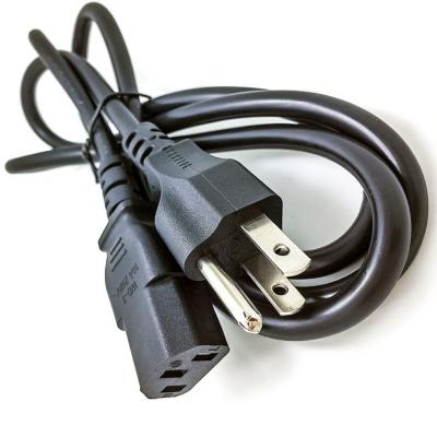 China Computer and Laptop Factory America USA AC Power Cord Standard 3pin Free Sample Directly Us Plug 3 Pin 150cm AC Cable For Computer for sale