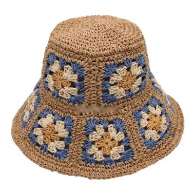 China Fashion\Travel Straw Hat Hook Cover Flower Straw Hat UV Fisherman Hat Comfortable\Durable Beach Outdoor Sunscreen for sale