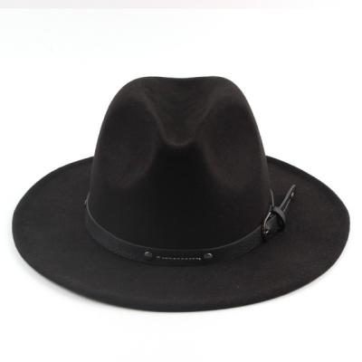 China Fashion\comfortable men\autumn winter durable flat surface jazz top hat and women's hat British wool felt hat for sale