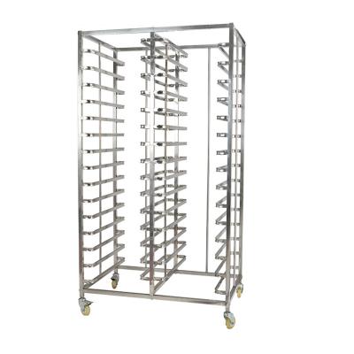 China 201/304 Stainless Steel Bakery Cooling Rack Baking Tray Trolley with 15 Trays, Stainless Steel Buffet Serving Tray Rack Food Trolley for sale