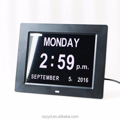 China Video Playback FREE Dementia Elderly Senior Clock 7 Inch Digital Calendar Day Clock for sale