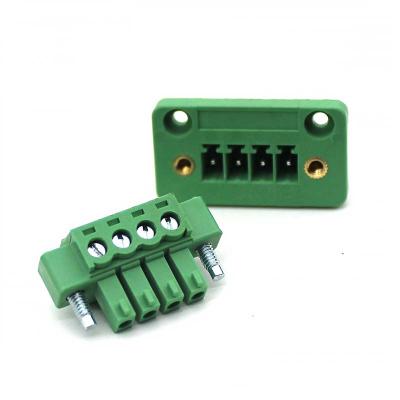 China PCB 15EDG 3.81 Pin Header Socket Set 3.81MM Pitch Through Wall Plug In Terminal Blocks for sale