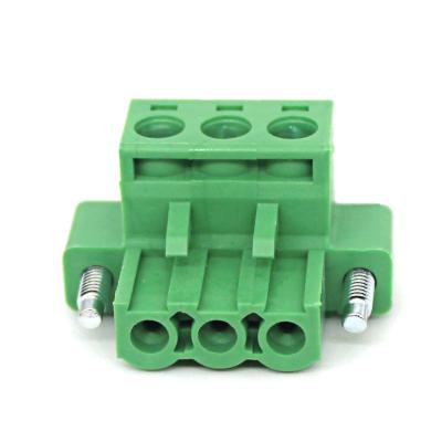 China Pitch 8a300v 3 Terminal Block PCB Mount Block Brass FPC2.5-5.0 Terminal 3.81mm Pluggable for sale