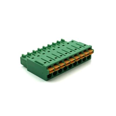 China PA66 UL94V-0 Electrical Connector Pluggable Spring Terminal Block for sale