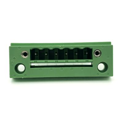 China PA66 5.08mm Pluggable Terminal Block Header, Standard, Horizontal Socket Entry, Open End, 6 Position for sale