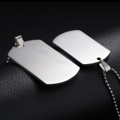 China CLASSIC Customized Personalized Blank Military Plate Pendants Stainless Steel Name Plate Necklace for sale