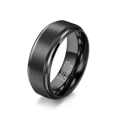 China CLASSIC Wholesale Fashion 6mm 8mm 10mm Men's Tungsten Steel Ring Minimalist 6mm Comfort Black Tungsten Ring For Men for sale