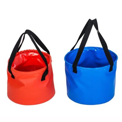 China Wholesale 5L 10L 15L 20L Beach 500d PVC Tarpaulin Eco-friendly Portable Foldable Bucket Outdoors Folding Fishing Boost for sale