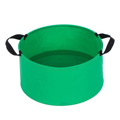 China Camouflage Portable Folding Water Bucket Lightweight And Durable PVC Outdoor Washbasin Bucket For Camping Hiking for sale