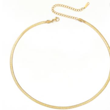 China Environmental Friendly Women's Fashion Jewelry Gold Plated Jewelry Snake Necklace Flat Chain for sale