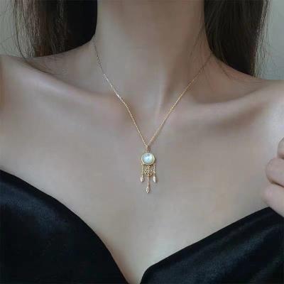 China Hot Selling Simplicity Delicacy Stainless Steel Jewelry Gold Women Chains Disc Necklace Three Arming Rope Custom Necklace for sale