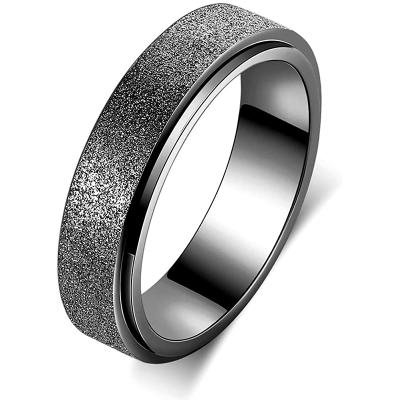 China Hiphop Size6-10 6MM 4 Colors Stainless Steel Busty Person Spinner Ring For Women Men, for sale