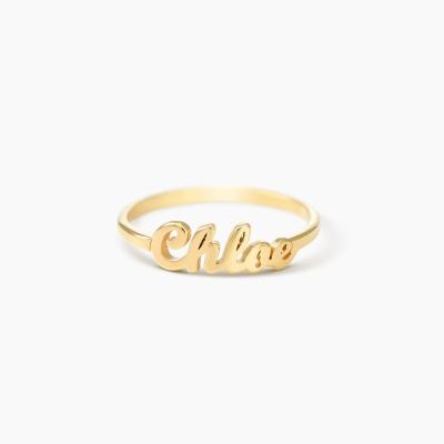 China Romantic Gold Plated Custom Name Women 18k Gold Plated Stainless Steel Ring Jewelry, 316 Stainless Steel Ring for sale