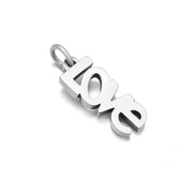 China Environmental Friendly 316l Stainless Steel Love Hope Faith Letter Words Charms Antique Silver Accessories Necklace for sale