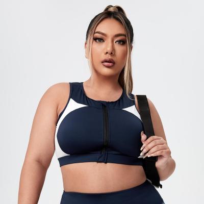 China Wholesale Breathable Sexy Sports Women Sports Wear Yoga Bra High Impact Gym Sports Breathable Workout Padded Top Zipper Up Sports Bra for sale