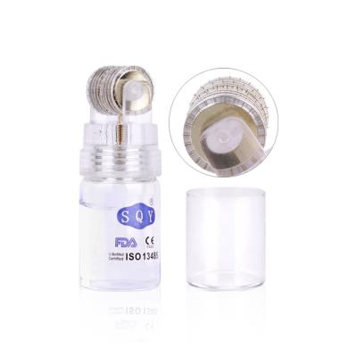 China Anti-Blister Titanium Hydra Roller Mesotherapy Gold Needle 64 Pin Hydra Needle With 10ml Bottle for sale