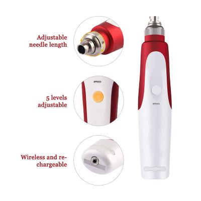 China Anti-Puffiness Home Use Microneedling Derma Pen Rechargeable Wireless Portable Electric Pen with 12 Pin Cartridges for sale