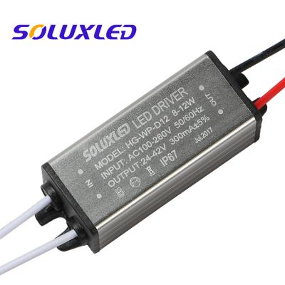 China IP67 8-12W Outdoor Lighting Waterproof LED Driver Power Supply 24-42V 300mA à venda