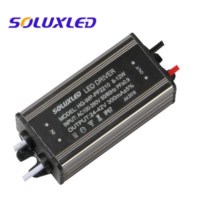 China 8-12W 300mA 3-5*3W 600mA PF>0.9 LED Driver Outdoor Lighting Electronic AC In Waterproof DC Aluminum Case IP67 for sale