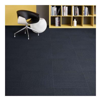 China Washable PVC Back Office Carpet Tiles For Airport Commercial Loop Pattern Carpet Tiles for sale