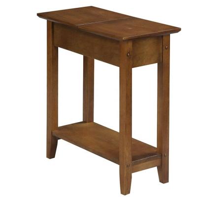 China Adjustable (other) Customized Wholesale antique solid wood Flip Top End Table with storage shelf for sale