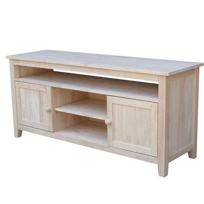 China Adjustable (other) Living room furniture Wholesale Natural Wooden TV Stand with 2 Doors and storage shelf for sale