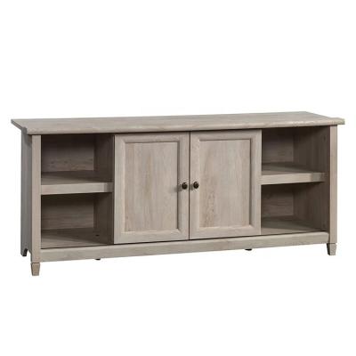 China Adjustable (other) Living Room furniture Wholesale Rustic Natural Wooden TV Credenza with Shelves and Sliding Doors for sale