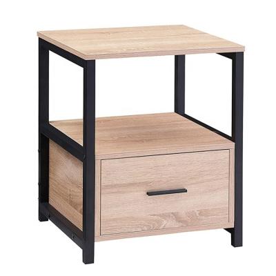 China Adjustable (other) new design 2023 Wholesale Modern Square Wood Nightstand with metal frame for Bedroom for sale