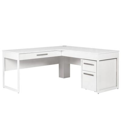 China Custom Home office Customized Wholesale modern white wood L-Shaped computer and Study Desk for sale