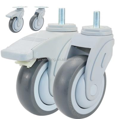 China WeiHang factory medical silent beauty dish height 3 inch quality medical caster tpr caster wheels for sale