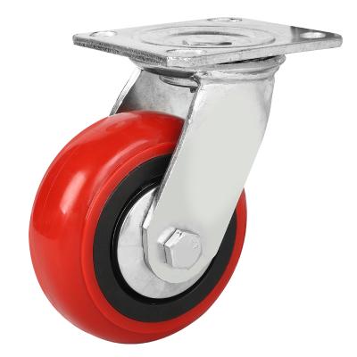 China High Load Capacity Weihang Casters 4 Inch Polyurethane Casters For Hardwood Floors Heavy Duty Machine Caster Wheels for sale