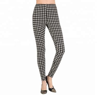 China Factory antibacterial tops saling bodybuilding long houndstooth milk tight slim female silk polyester leggings for sale