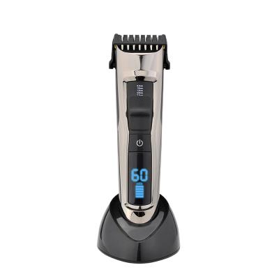 China PRITECH Outdoor Adjustable Titanium Professional Hair Trimmer LCD Display Electric Clipper for sale